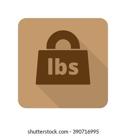 Flat style Weight Pounds web app icon on light brown background