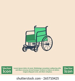 Flat style wheelchair icon