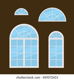Flat Style Windows Types Set. Vector