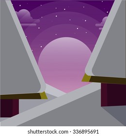 Flat Style Winter Background. Beautiful Vector Christmas Illustration