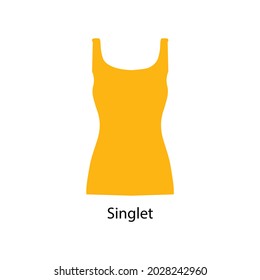 Flat Style woman sleeveless blouse Vector illustartion. Cartoon style simple singlet vector icon isolated on white background. Modern sleeveless shirt for women. Clothes icon