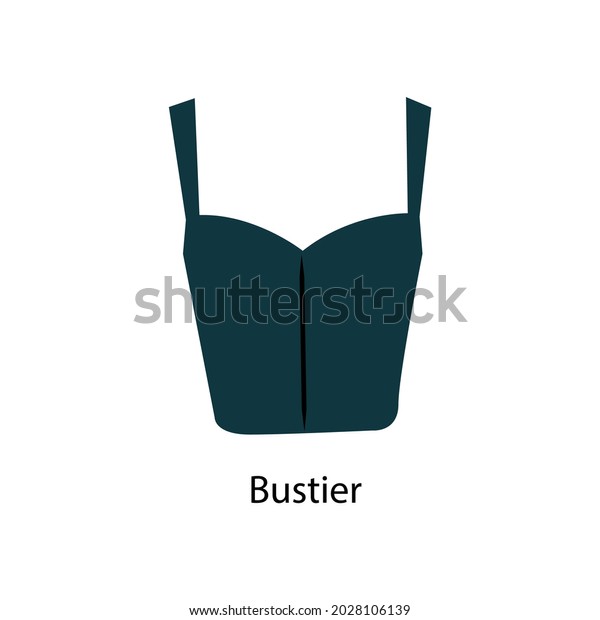 Flat\
Style woman\'s bustier Vector illustartion. Cartoon style simple\
sleeveless top vector icon isolated on white background. Modern\
bustier top for women. Bra icon. Clothes\
symbol