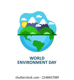 flat style world environment day illustration.