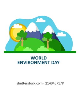 flat style world environment day illustration.