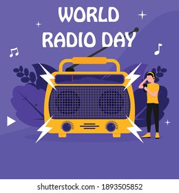 Flat Style Of World Radio Day