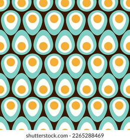 Flat Style Yolk Eggs Seamless Background. Happy Easter Day Concept.