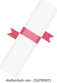Flat Styled Amazing illustration
of Certificate With Ribbon