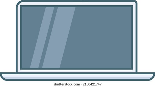 Flat Styled Amazing Laptop Screen Concept Illustration