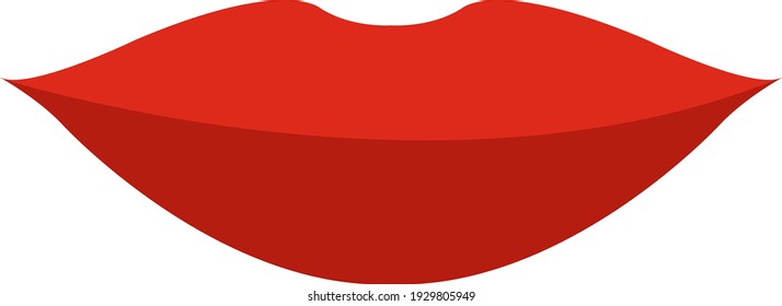Flat styled amazing lips logo illustration concept