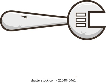 Flat styled amazing wrench for setting concept