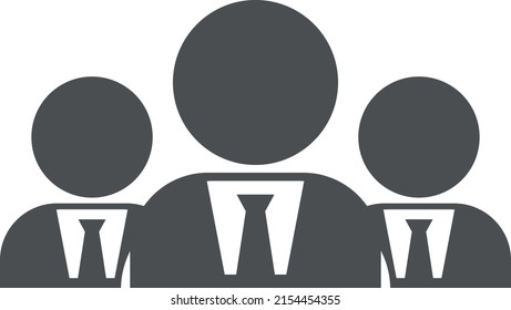 Flat styled black color people network icon concept