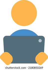 flat styled design concept  illustration of reading book in tablet 