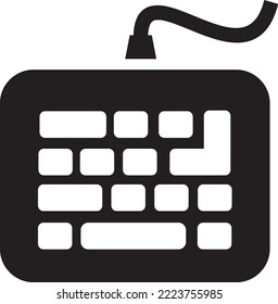 Flat Styled Illustrated Icon
Of Keyboard With Wire  