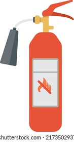 Flat Styled Illustration Of Fire Extinguisher Danger 