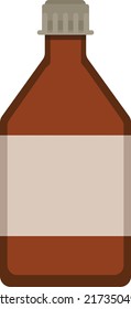 Flat Styled Illustration Of Glass Bottle Design   