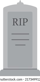 Flat Styled Illustration Of Rest In Peace Graveyard 
