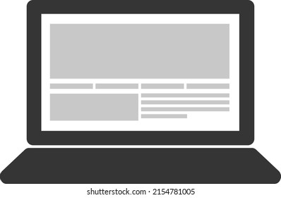 Flat styled laptop concept icon illustration technology