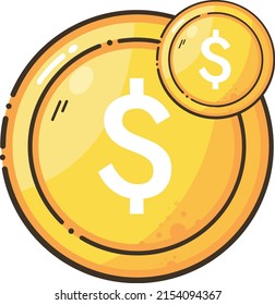 Ilustración de Concepto de Monedas De Dinero Plano 