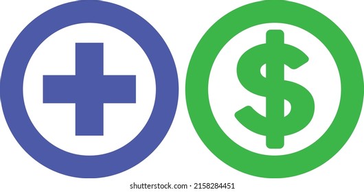 Flat Styled money note coin icon illustrated business 