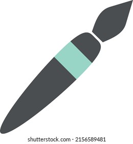 Flat styled pen paint designer brush concept icon illustration