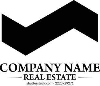 Flat Styled Real Estate Brand Logo Illustration Abstract Shape