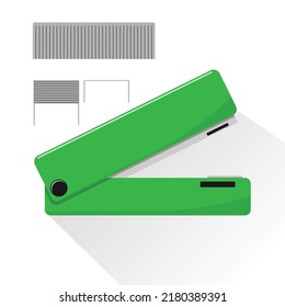 Escalera estacionaria de estilo plano aislada sobre fondo blanco. Ilustración del vector