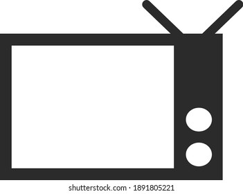 Flat Styled Television Set TV Icon Illustrated Concept