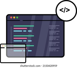 Flat Styled Web Page Development Concept Illustration