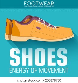 Flat styling shoes background concept. Vector illustration design