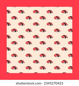 Flat and stylish sushi pattern for marketing asian food