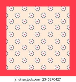 Flat and stylish sushi pattern for marketing asian food