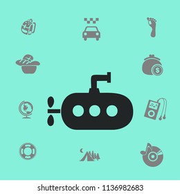 Flat submarine icon.