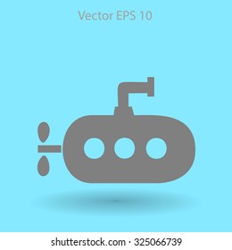Flat submarine icon.