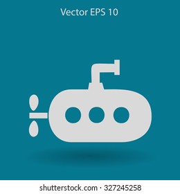 Flat submarine icon.