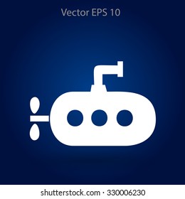 Flat submarine icon.