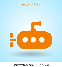 Flat submarine icon.
