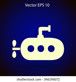 Flat submarine icon.