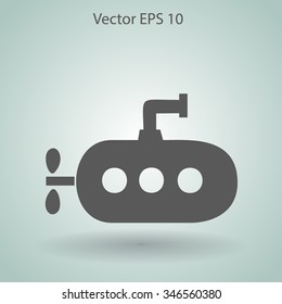 Flat submarine icon.