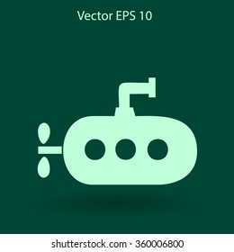 Flat submarine icon.