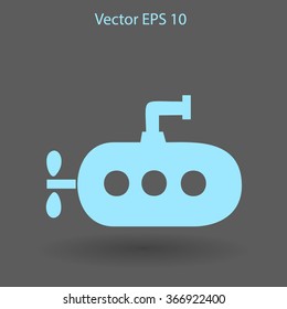 Flat submarine icon.