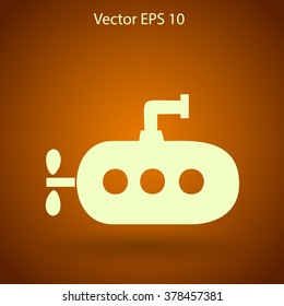 Flat submarine icon.