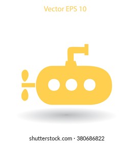 Flat submarine icon.