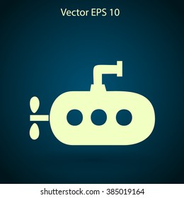 Flat submarine icon.