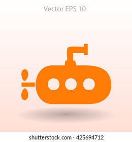 Flat submarine icon.