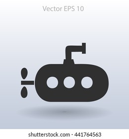 Flat submarine icon.