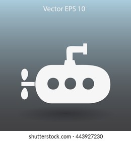 Flat submarine icon.