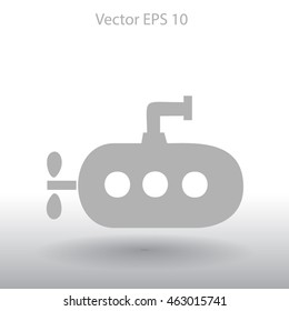 Flat submarine icon.