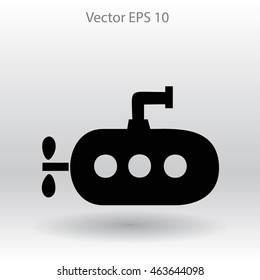 Flat submarine icon.