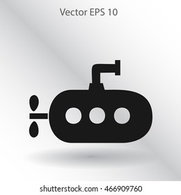 Flat submarine icon.