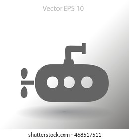 Flat submarine icon.